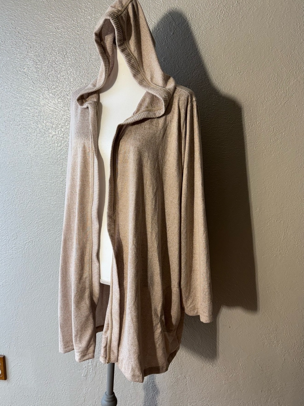 Catherines Cardigan Hooded Open-Front 2X Lightweight Relaxed